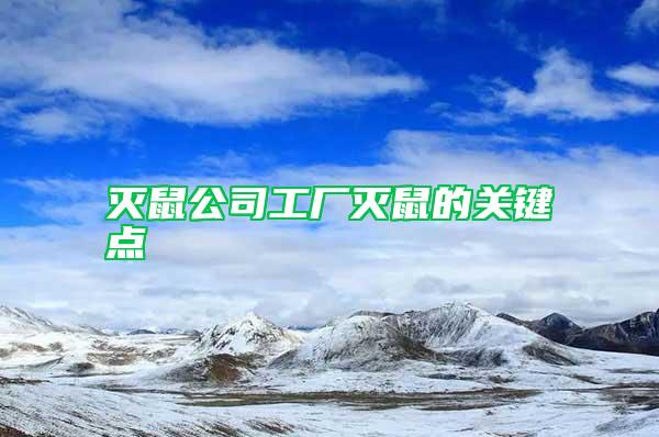 滅鼠公司工廠滅鼠的關(guān)鍵點