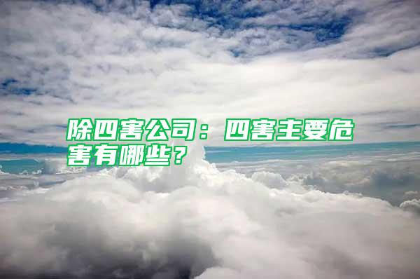 除四害公司：四害主要危害有哪些？